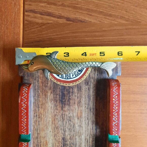 Madhubani Hand Painted Wooden Tray from India - Picture 8 of 9